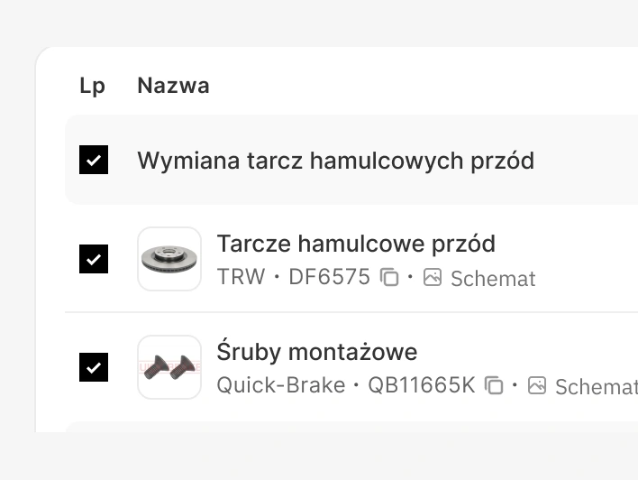 Wybierasz części do zamówienia
