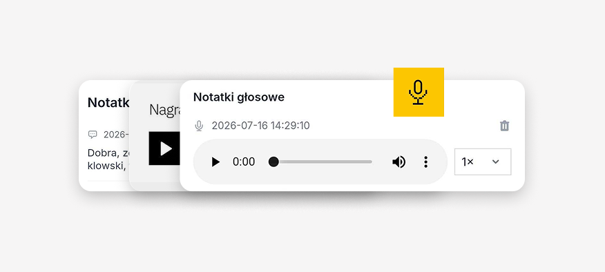 Notatki głosowe zapisane w PilotGo
